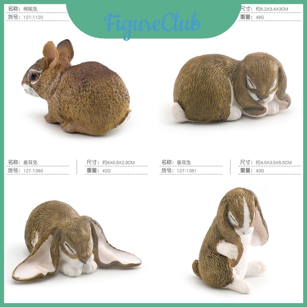 Charming Rabbit Plastic Figurine Realistic Floppy Eared Bunny For Kids ...