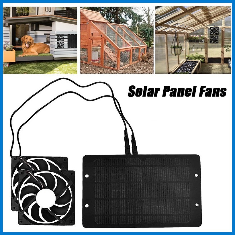 10W Solar Powered Panel Kit Waterproof Solar Powered Fan Kit Dual ...