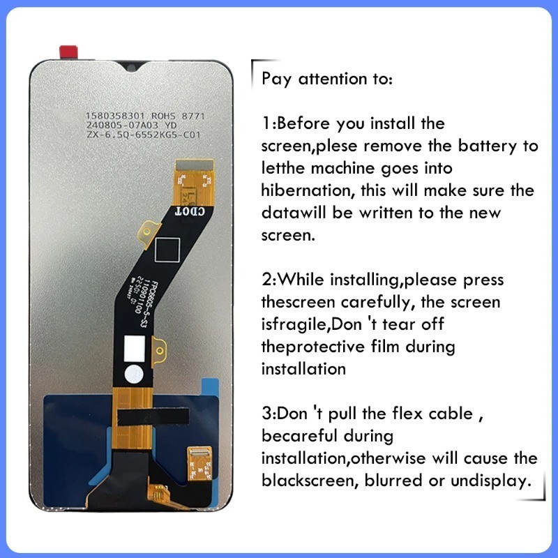 For itel A50C LCD A669L Display Touch Screen Digitizer Assembly