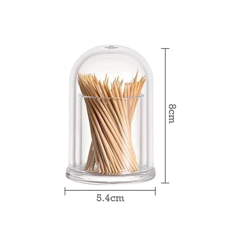 Transparent Acrylic Round Square Toothpick Box Plastic Thickened Drop ...