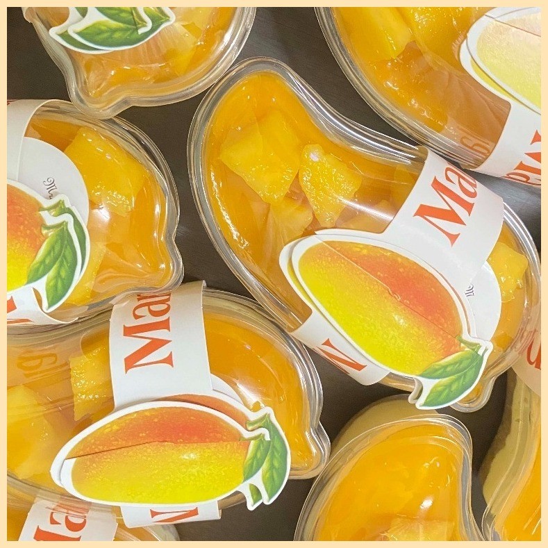 50Pcs/Free stickers Transparent Desserts Mango Shaped Bakery Boxes Mini ...