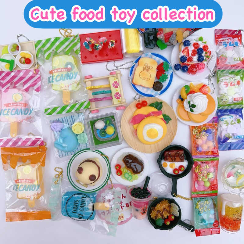 Capsule Toy Collection Miniature Food Toy Cotton Candy Squishy Bread ...