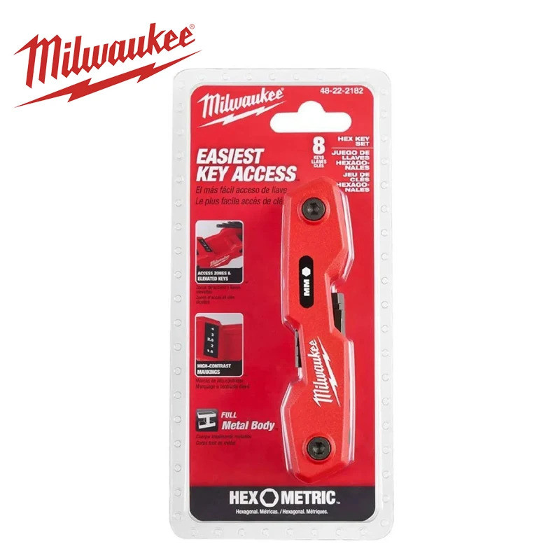 thumbnail image 2 of Milwaukee 8-Key Folding Hex Key Set – Metric, 48-22-2182, Compact Folding Allen Wrench 2 of 4