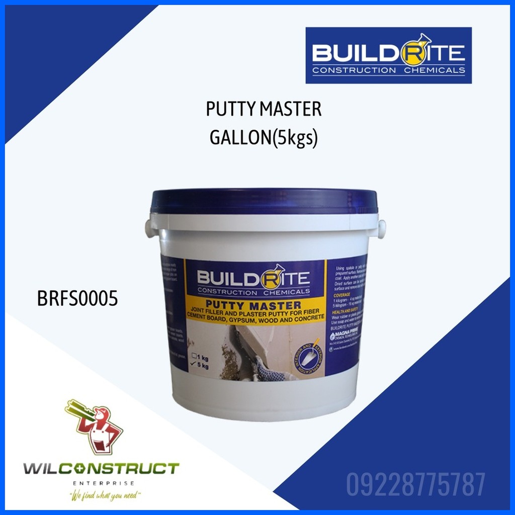 BUILDRITE PUTTY MASTER JOINT FILLER & PLASTER PUTTY GALLON(5kgs ...