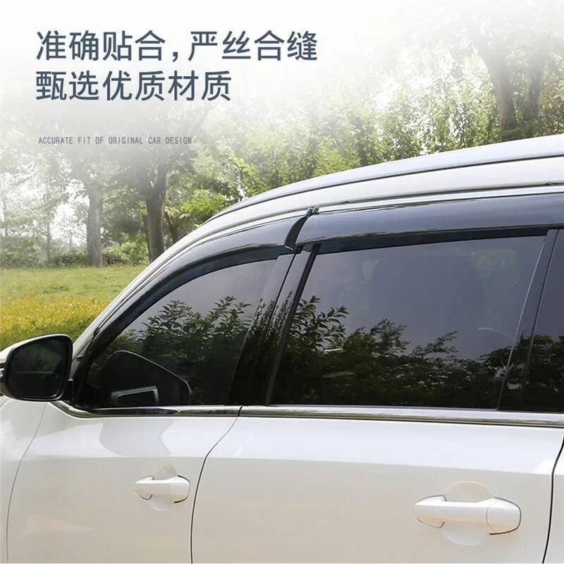 Line Chrome Acrylic Window Deflector SUN/RAIN Shield Visor Vent For ...
