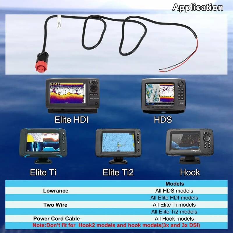 thumbnail image 2 of ANVALEE 3-Foot 2-Wire Power Cable For Lowrance HDS, Elite, Hook Fish Finders - Replaces 000-14041-001 2 of 5