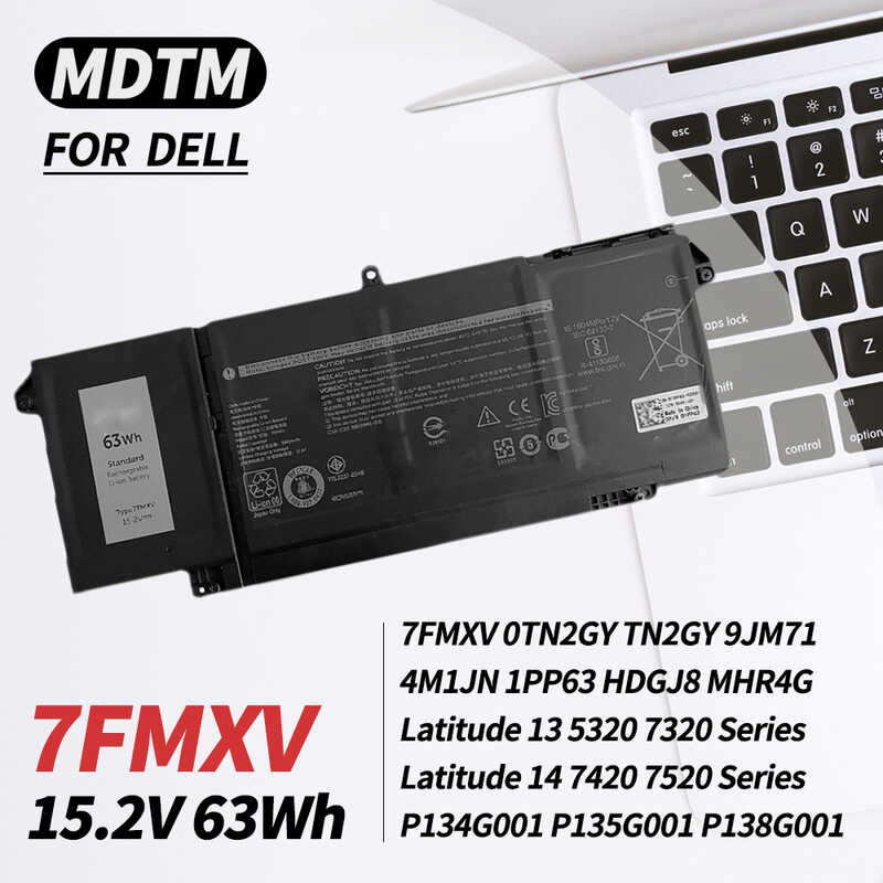 Laptop 7Fmxv Battery For 7320 7420 7520 Latitude 5320 2-In-1/7320 2-In ...