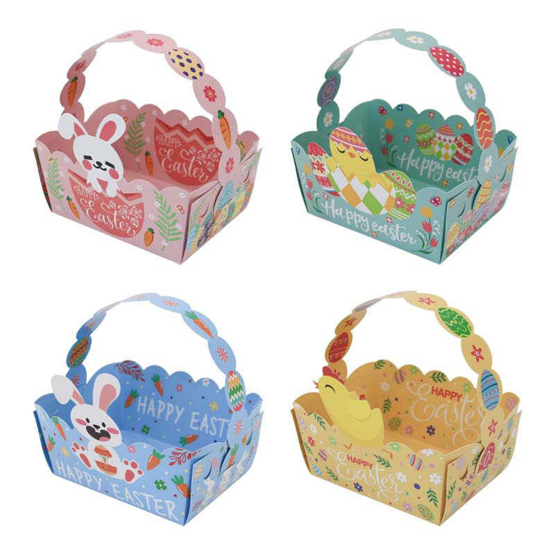 Happy 25/50Pcs Easter Basket Jungle Safari 3D Rabbit Carrot Chicken ...