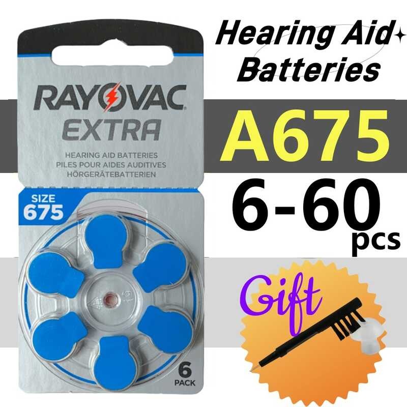 Hearing Aids Dc Battery 24-60Pcs RAYOVAC EXTRA 675A A675 Pr44 Hearing ...