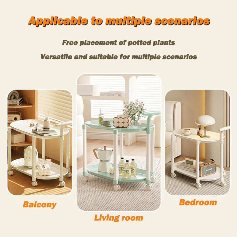 One Second Unfold Folding Rolling Cart Magic Double Layer Wheeling ...