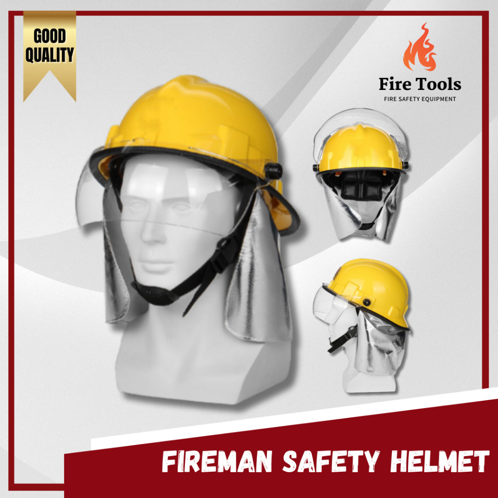 Fire Proof Fireman's Safety Helmet With Goggle Amice Electric Shock ...