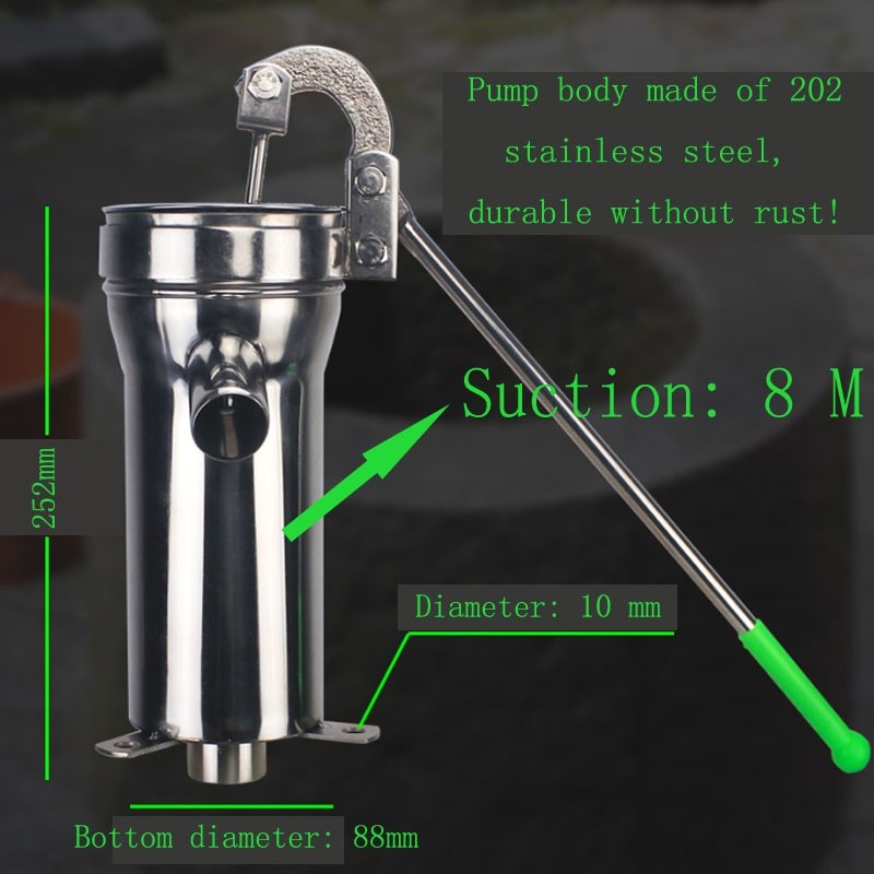 Stainless Steel Water Pump Lifter Manual10M Rugged Deep Well Pump Hand ...