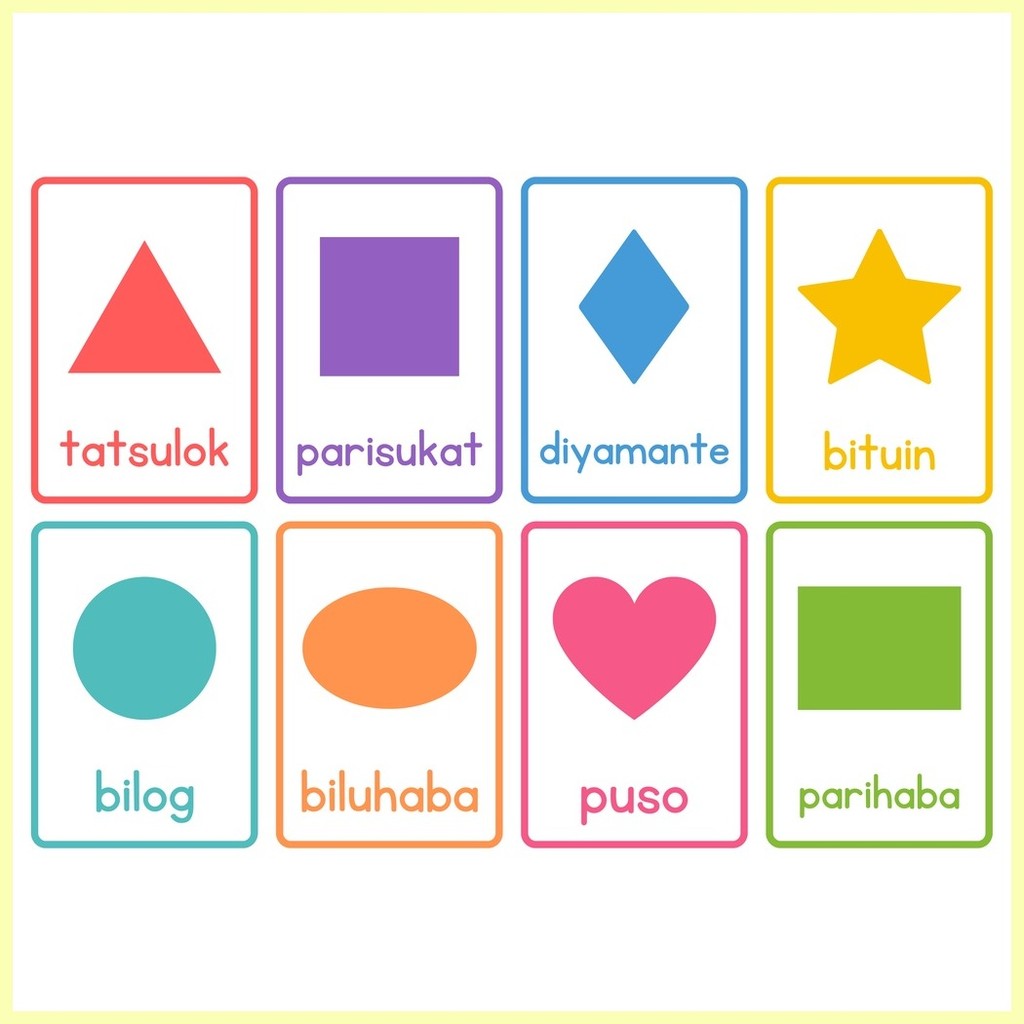 ⚫ ⋄ ♞ Hugis Tagalog Filipino Charts Laminated Educational A4 Size ...