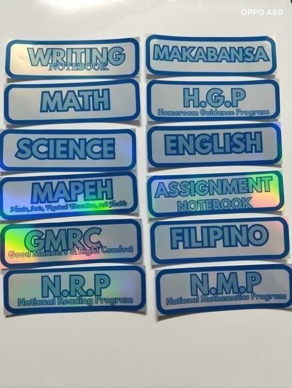Grade1-3 Subject Label Holographic Sticker For Notebook - High Quality ...