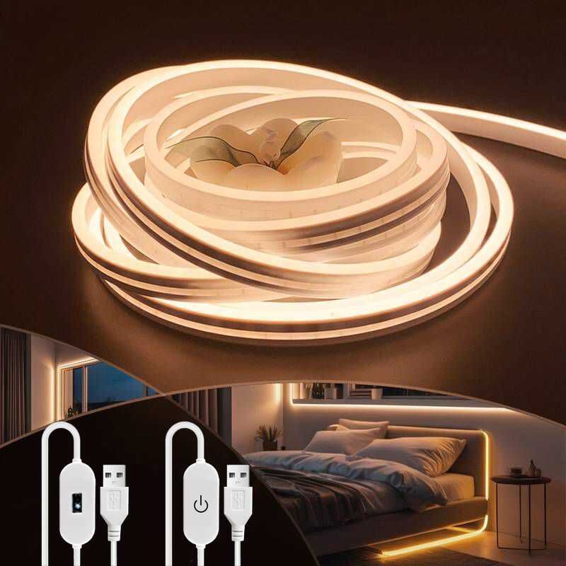 COD LED Light Strip Flexible Neon Lamp V USB Power Supply With Touch ...