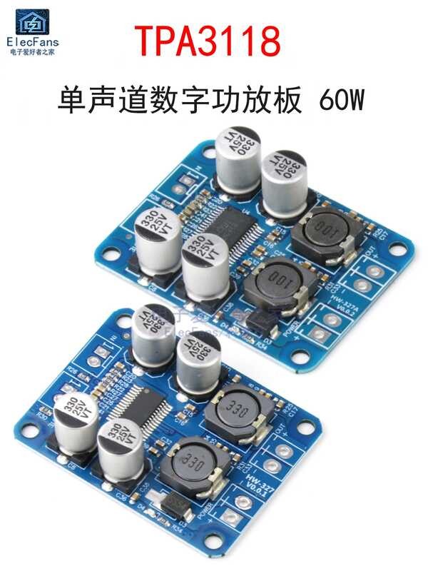 Module Amplificateur Numérique Mono TPA3118 60W - Alimentation DC 8-24V - Pour Haut-parleurs 4-8 Ohms - 6