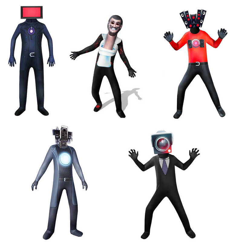 Costume Toilet Per Bambini – Cosplay Cameraman Da Gioco TV Per Halloween, Carnevale E Feste A Tema (Taglia 7-8 Anni) - 2