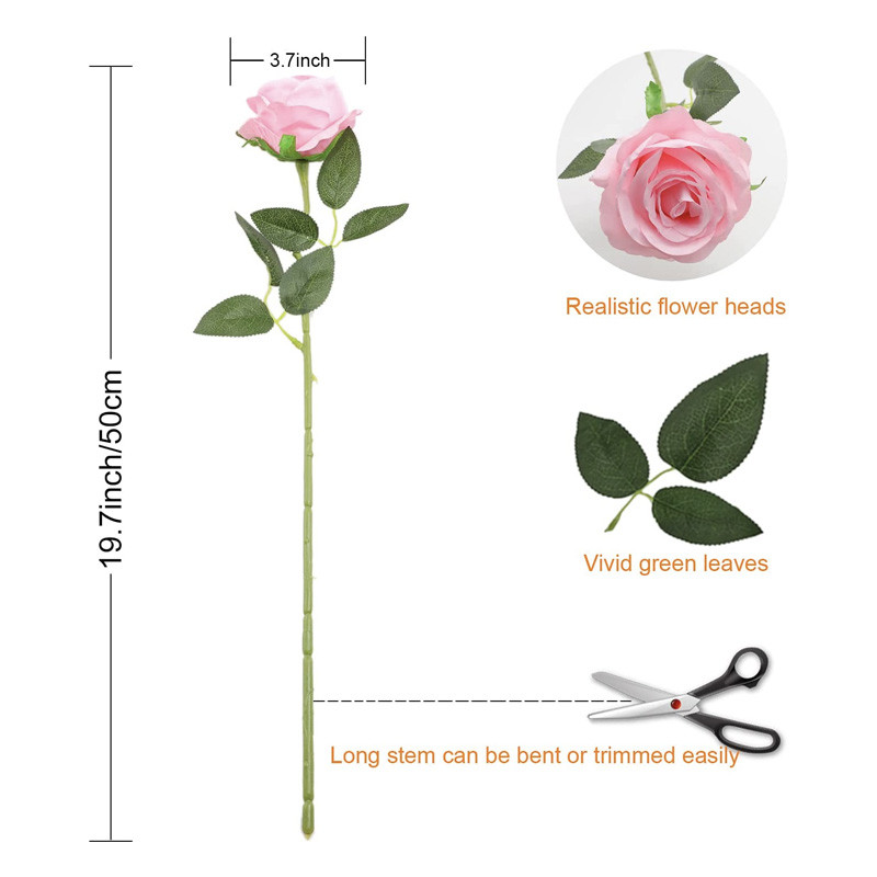 10PCS Artificial Rose Flower Decorative Flower Wedding Velvet High ...