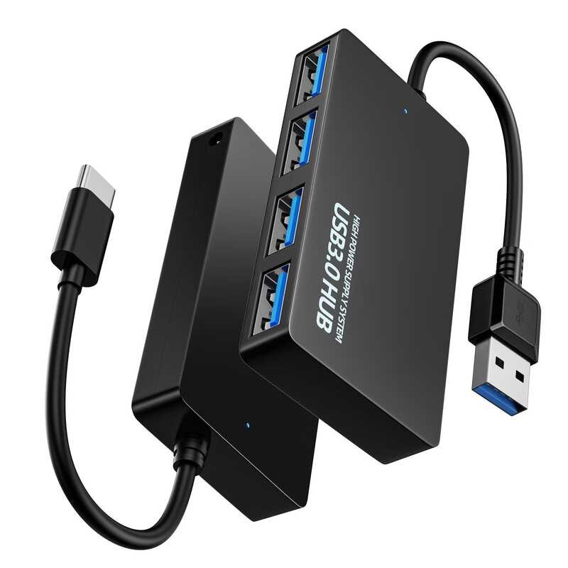 Four Port Hub3.0 Ultra-Thin 4-Port 3.0 Splitter 2.0 Hub USB Computer ...