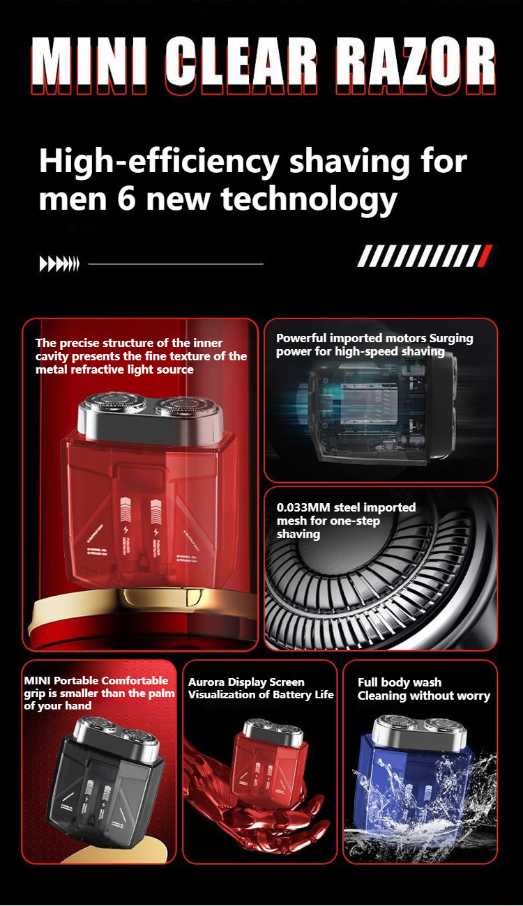 【German Quality/Clean Shaving】Twin Engine Trend Mecha Razor/Men's ...