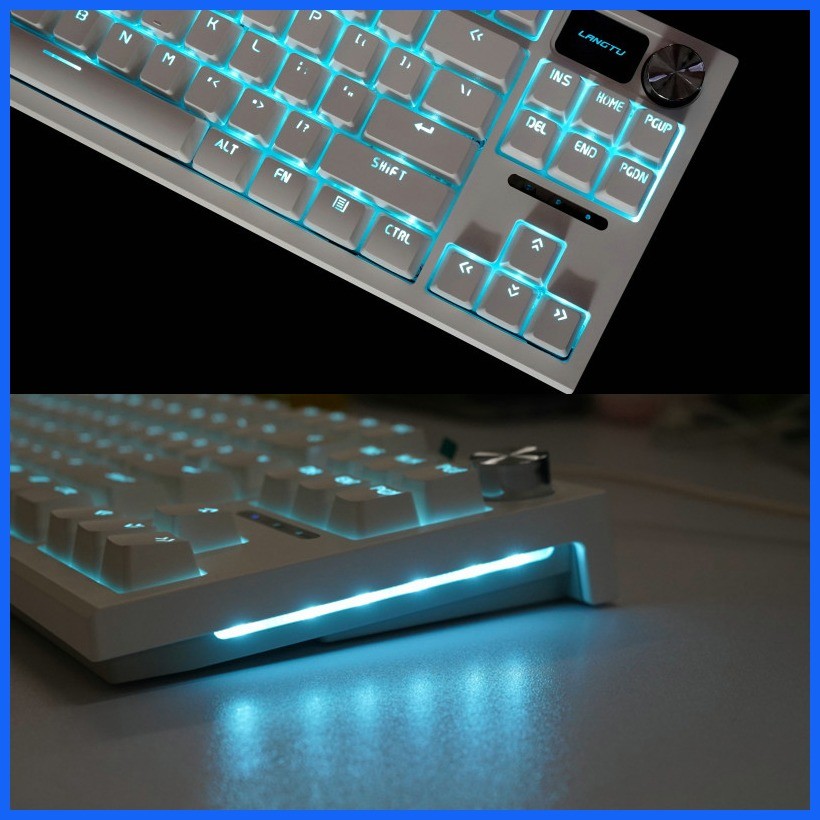 ☪ LANGTU LT84 Logo Screen 5Pin Hot Swappable White Wired Mechanical ...