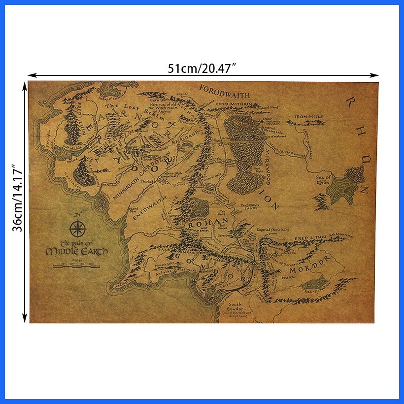 ↙ ️ Lord Of The Rings The Hobbit Map Of Middle-earth Movie Posters ...