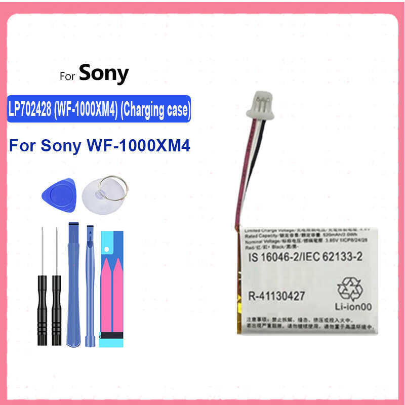 TCTK Akku 500mAh, 3.85V Li-Polymer - Ersatzakku Für Sony WF-1000XM4 Ladecase (kompatibel Mit LP702428)