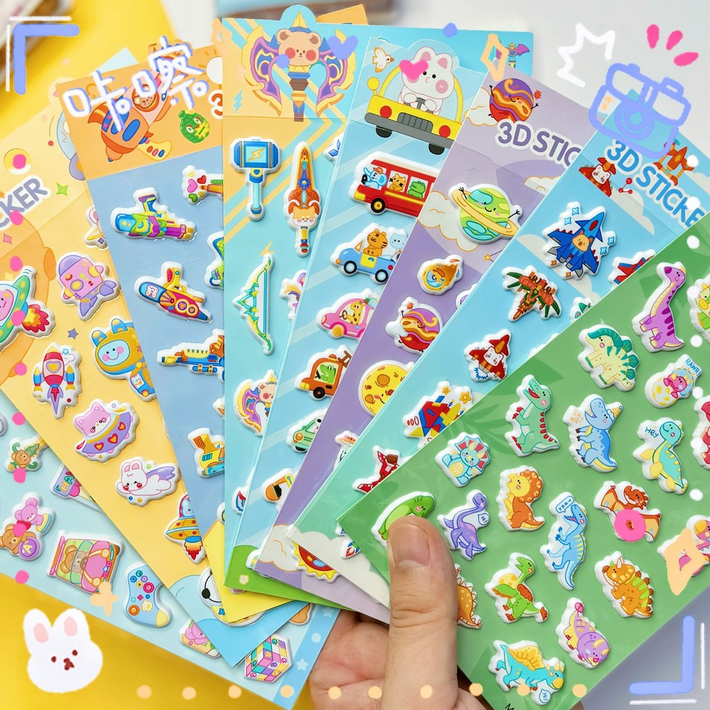 New Ice Princess Animal Cartoon Bubble Sticker Kindergarten Children 3d ...