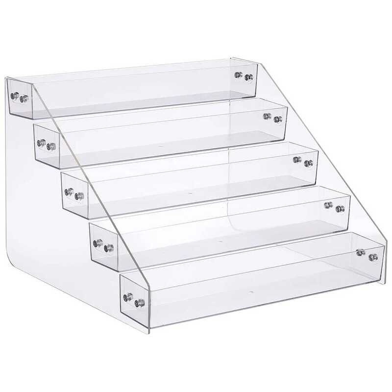 4 Acrylic Rack Plastic Clear Spice Rack 5Tiered Spice Rack Organizer ...