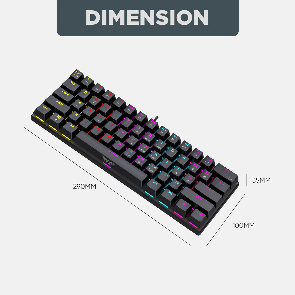 Armaggeddon MKA 1C Core 61 Keys Wired Mechanical Keyboard | Rainbow ...