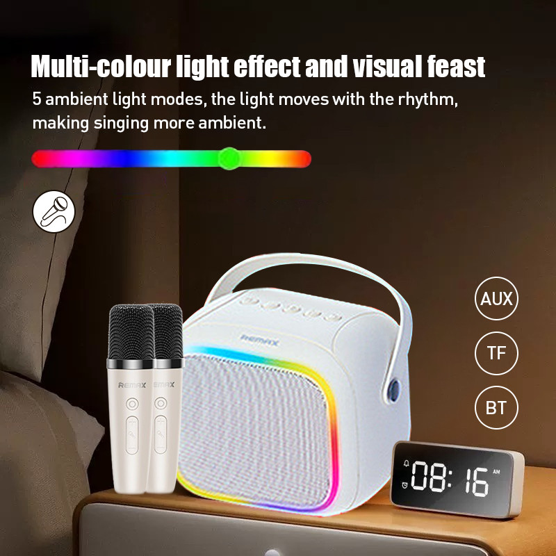 Remax RB-H13 Wireless Bluetooth 5.4 Microphone Karaoke Speaker 3D ...