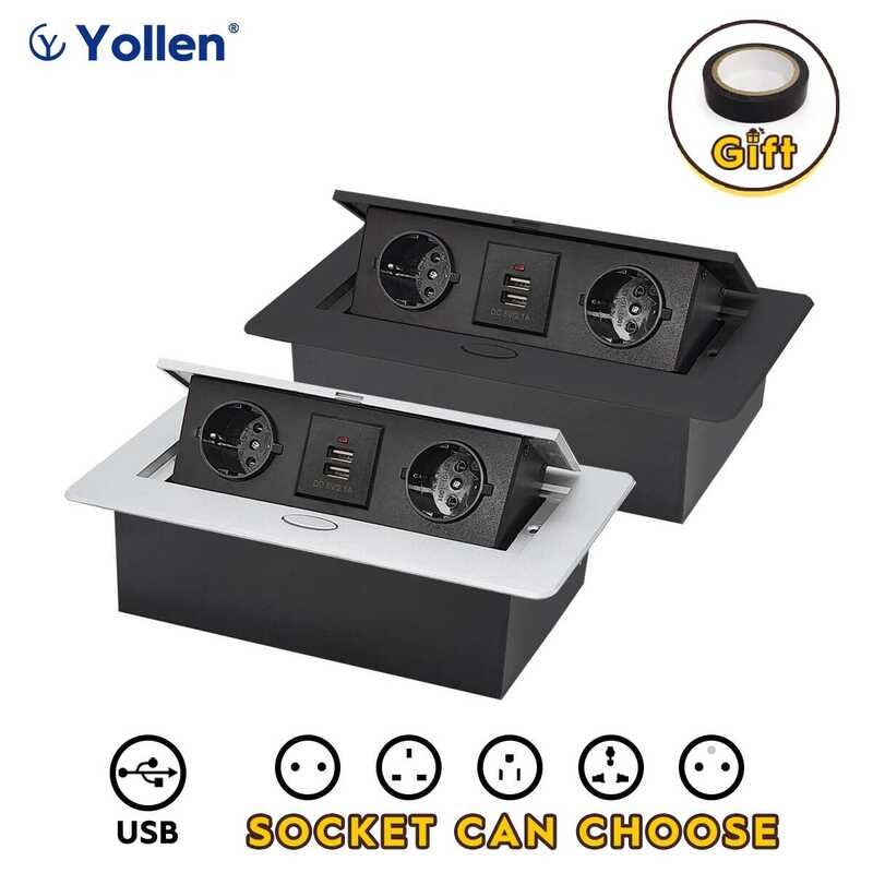 Tt EU Standard Hidden Type Table Socket 2/3 Outlet Usb-A/Usb-C/Fr/Il ...