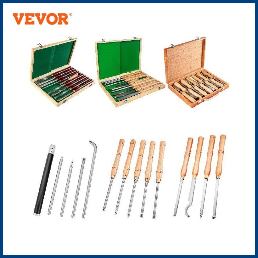 VEVOR Wood Turning Tools Wood Carving Hand Chisel Set Lathe Knife DIY ...