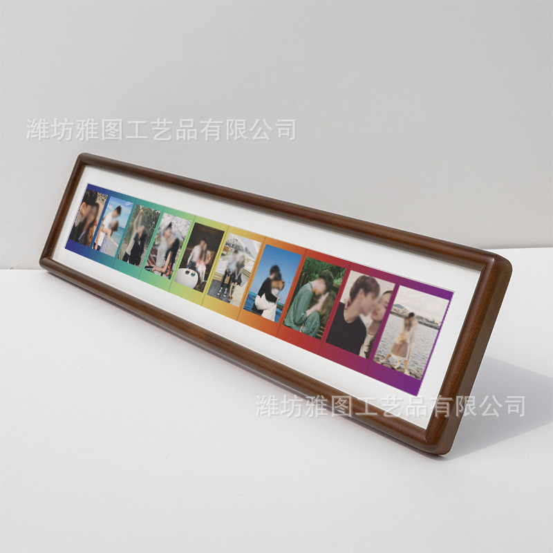 Solid Wood Photo Frame Polaroid Photo Paper Rainbow Wide 5-inch Photo ...