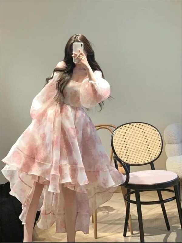 Summer Er Organza Prinsesa Puff Manggas Temperamento Karne-Pagsakop ...