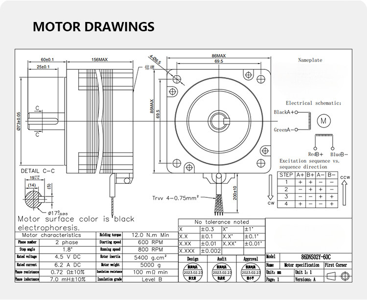 Nema34 Stepper Motor 1.8 Degree 2 Phase High Torque 12N.m Nema 34 ...