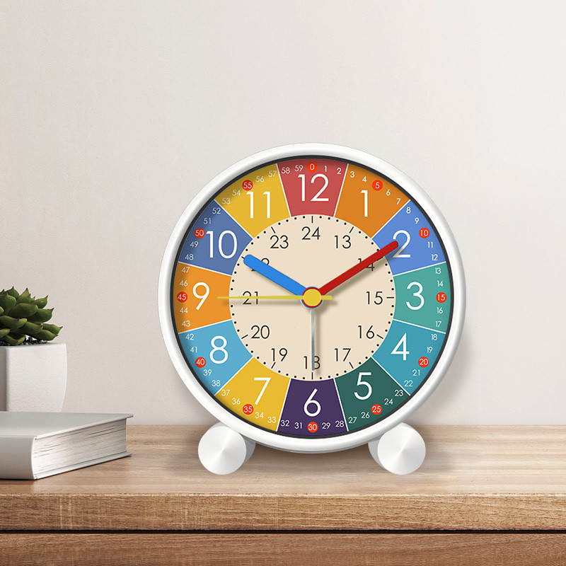 Mini Teaching Clock for Classroom Small Colorful Clock Battery Operated ...
