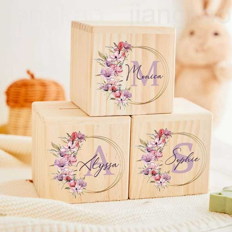 Personalized Box Flower Letter with Name Kids Money Boxes Collection ...