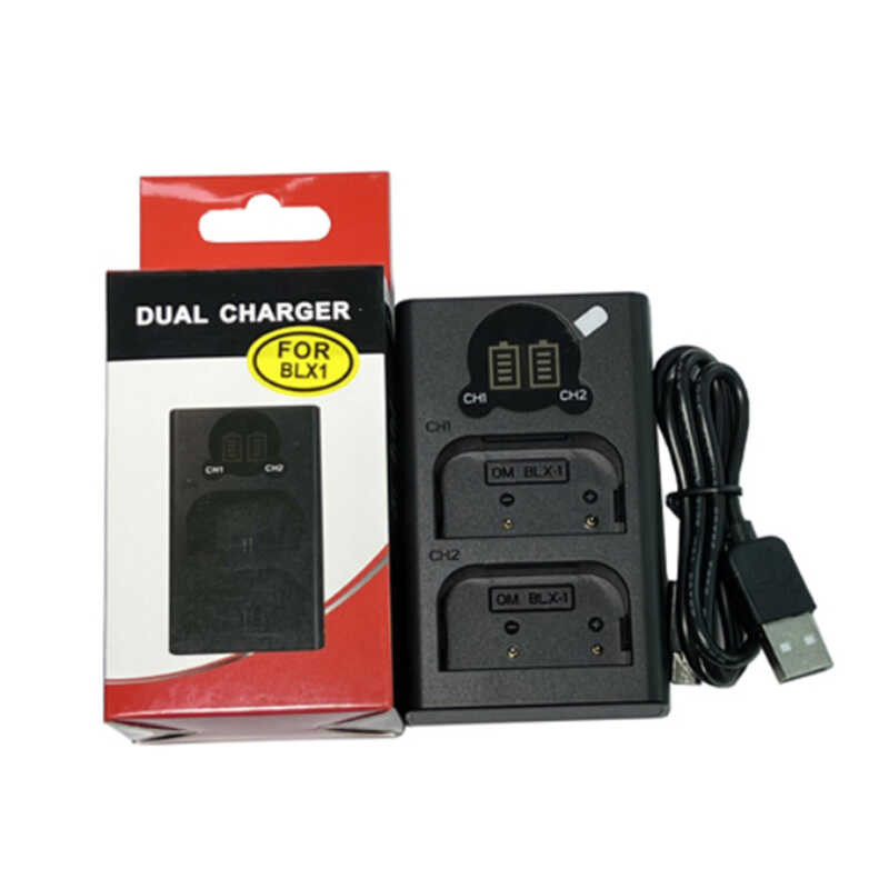 Blumax BLX-1 Mini Caricatore LCD Dual Per Batterie Olympus OM-1, USB-C, Ricarica Rapida E Display A 4 Livelli - 3