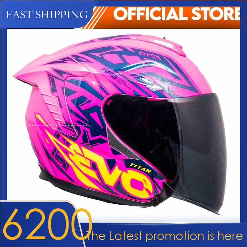 EVO HELMET Rx5 TITAN HALF FACE DUAL VISOR WITH CLEAR LENS | Shopee ...