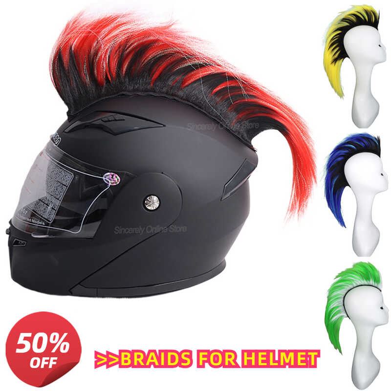 Mohawk Motorcycle Helmet Braids Decorations Wigs For Helmet Scomb ...