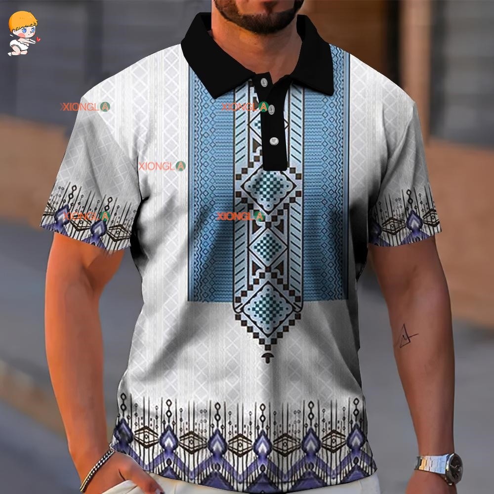 Polo Shirt For Men Modern Barong Ethnic Inspired Short Sleeve Asean ...