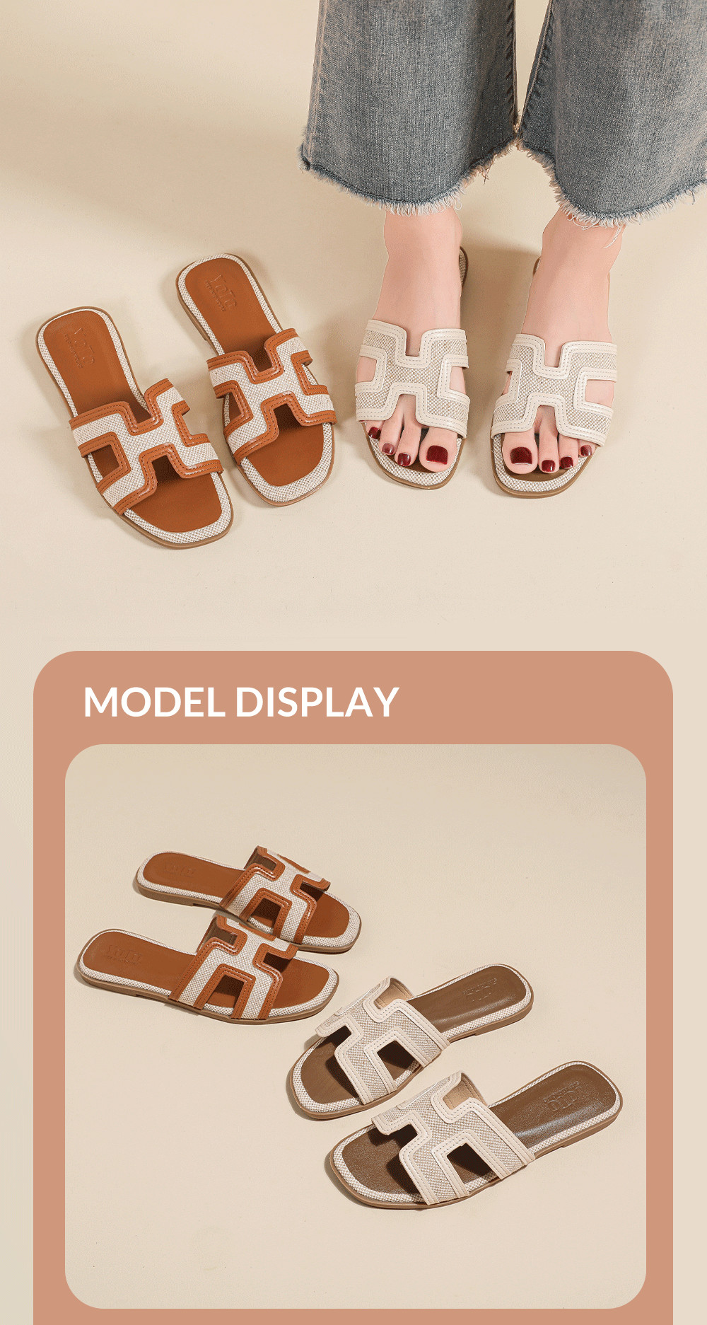 YOTO H-Shaped Strap Sandals For Women Lavish Elegant Leather Summer ...