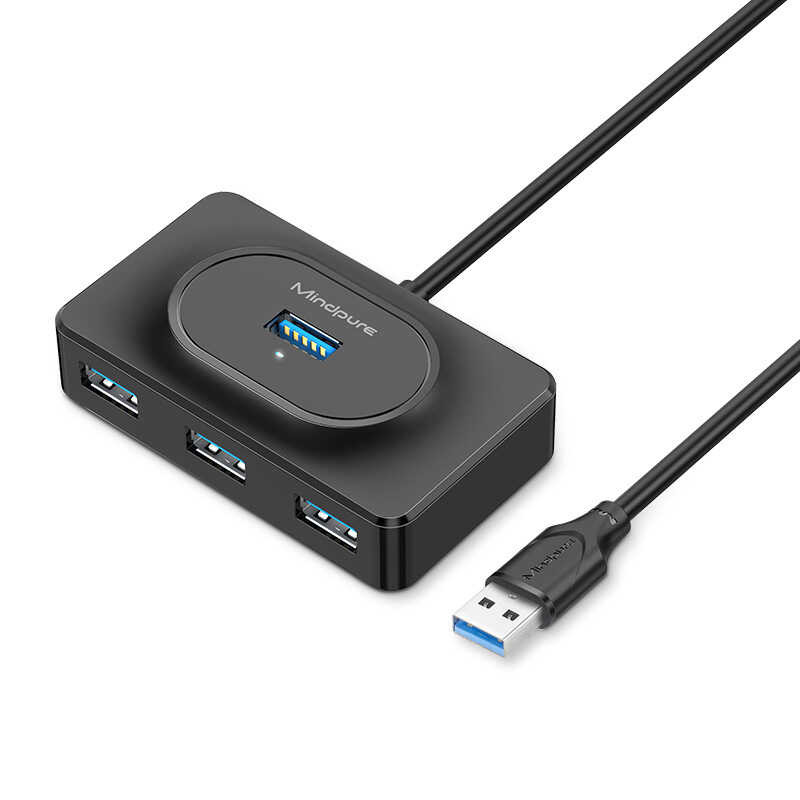 USB 3.0 Hub, One To Four Port High-Speed Hub, Type-C Extender, Computer ...