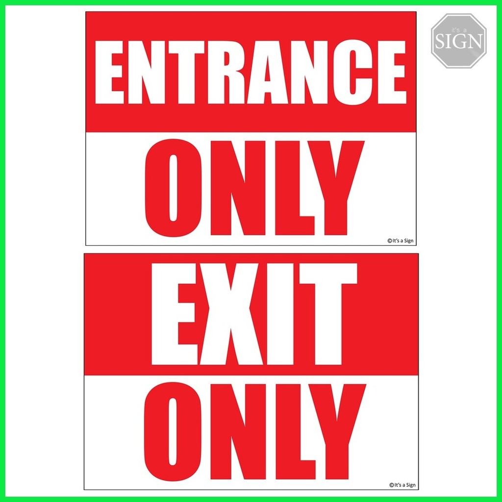 Entrance Exit Only Sign - Laminated Signage - A4 Size | Shopee Philippines