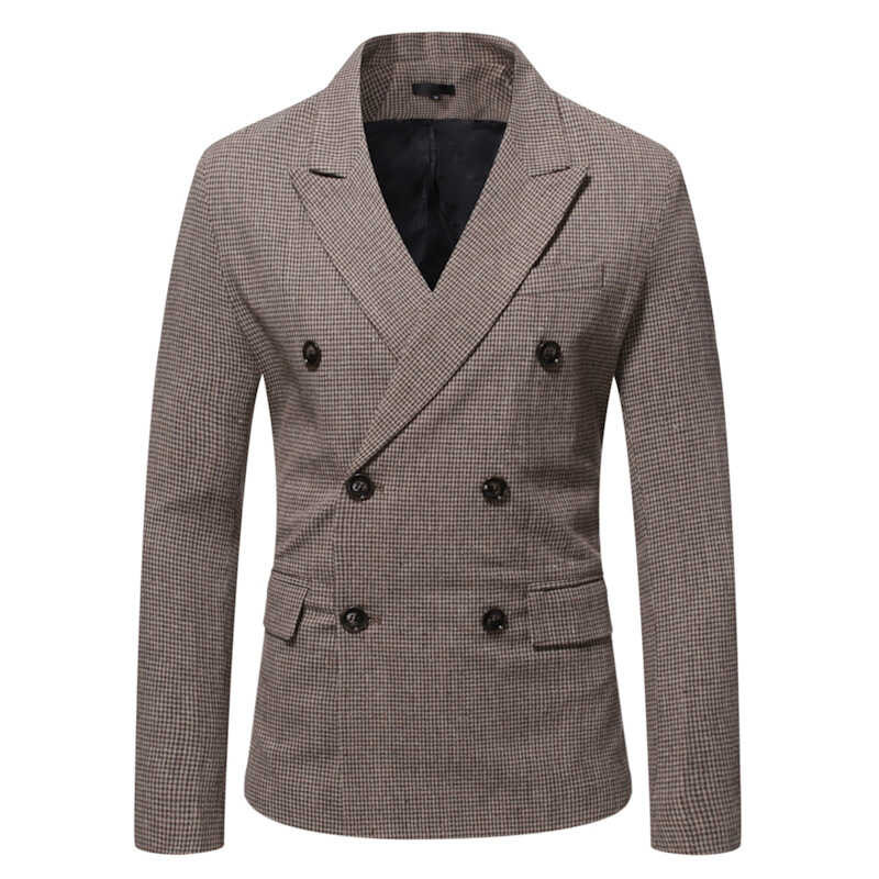 Men's 2 ☆ Thousand Bird Grid Suit Large Loose Double Breasted Casual ...