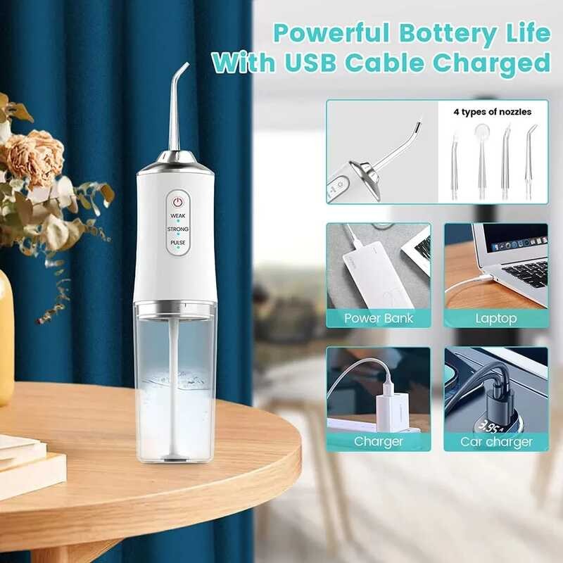 Sonic USB Irrigator Portable Teeth Electric 220Ml Dental Scaler ...