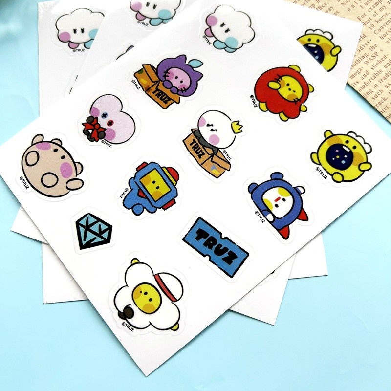Kpop TREASURE TRUZ Cartoon PVC Stickers Transparent Waterproof Stickers ...