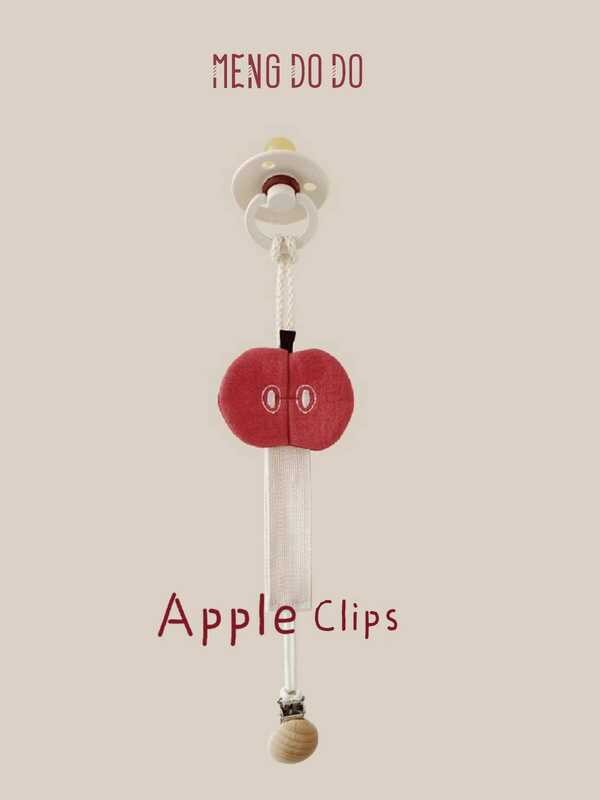 Meng Little Apple Pacifier Anti-Drop Chain Pure Cotton Name Baby ...