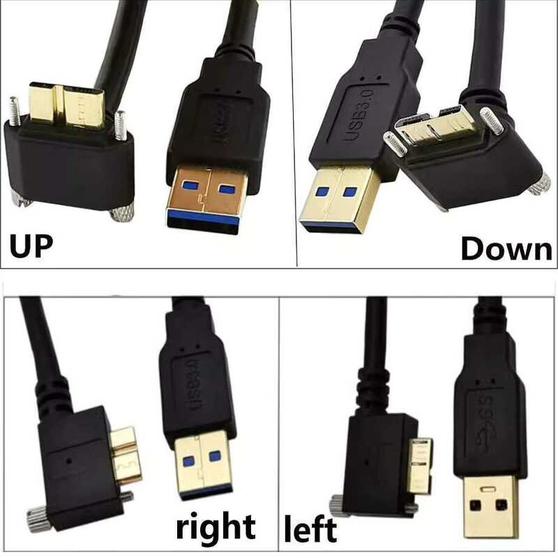 Angle Industrial Camera Data Cable USB 3.0 to Micro B Up Down Left ...